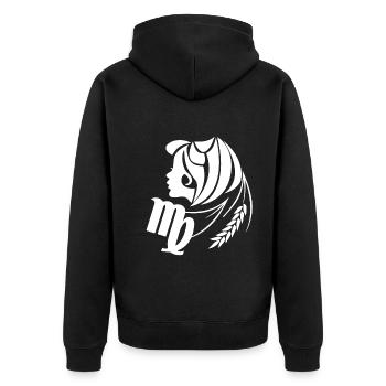 Virgo Symbol Sign of Zodiac Funny Horoscope - Unisex Premium Organic Zip Hoodie - black - Back - Nico (187cm)