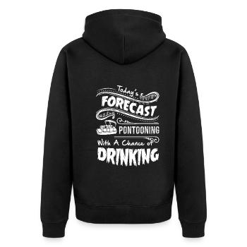 Pontooning Today's Forecast Pontooning - Unisex Premium Organic Zip Hoodie - black - Back - Nico (187cm)