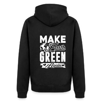 Earth Day Make Earth Green Again - Unisex Premium Organic Zip Hoodie - black - Back - Nico (187cm)