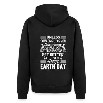 Earth Day Happy Earth Day 22 April - Unisex Premium Organic Zip Hoodie - black - Back - Nico (187cm)