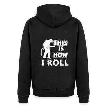 Firefighter This Is How Firefighter Roll - Unisex Premium Organic Zip Hoodie - black - Back - Nico (187cm)