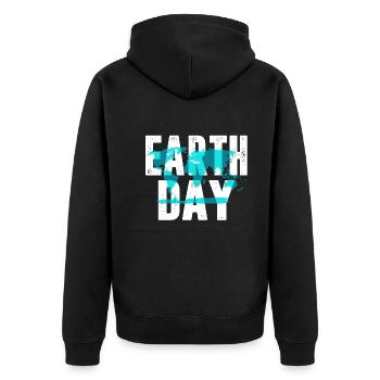 Earth Day Save The Earth - Unisex Premium Organic Zip Hoodie - black - Back - Nico (187cm)