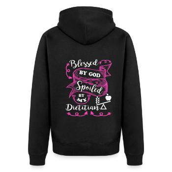 Dietitian Spoiled By My Dietitian - Unisex Premium Organic Zip Hoodie - black - Back - Nico (187cm)