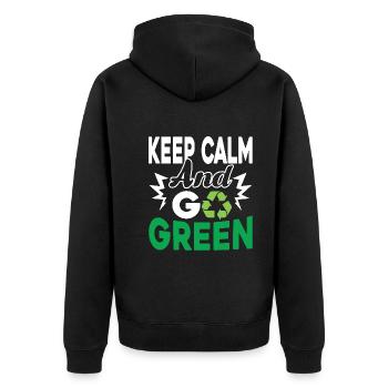 Earth Day Earth Go Green - Unisex Premium Organic Zip Hoodie - black - Back - Nico (187cm)