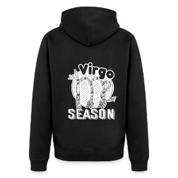 Virgo Season Funny Horoscope - Unisex Premium Organic Zip Hoodie - black - Back - Nico (187cm)