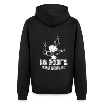 Bowling 10 Pins Worst Nightmare - Unisex Premium Organic Zip Hoodie - black - Back - Nico (187cm)