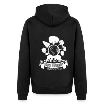 Earth Day Run Forest Earth Day - Unisex Premium Organic Zip Hoodie - black - Back - Nico (187cm)