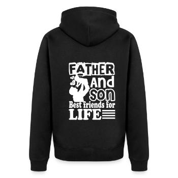 Autism Awareness Father And Autism Son - Unisex Premium Organic Zip Hoodie - black - Back - Nico (187cm)