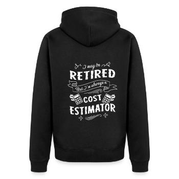 Cost Estimator Always A Cost Estimator - Unisex Premium Organic Zip Hoodie - black - Back - Nico (187cm)