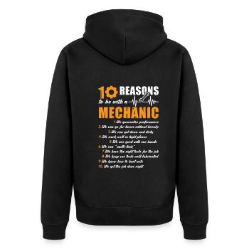 Mechanic 10 Reasons To Be With A Mechanic - Unisex Premium Organic Zip Hoodie - black - Back - Nico (187cm)