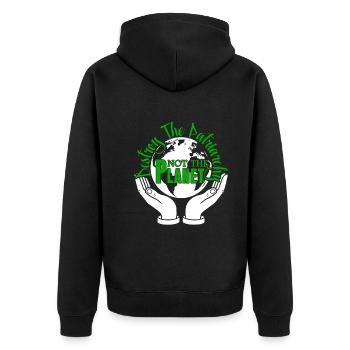 Earth Day Don't Destroy The Planet Earth - Unisex Premium Organic Zip Hoodie - black - Back - Nico (187cm)