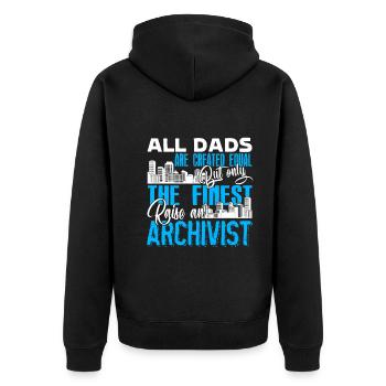 The Finest Archivist Dad - Unisex Premium Organic Zip Hoodie - black - Back - Nico (187cm)