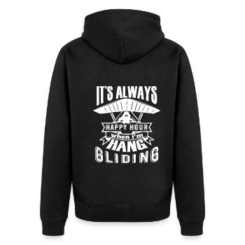 Hang Gliding Hang Gliding Happy Hour - Unisex Premium Organic Zip Hoodie - black - Back - Nico (187cm)