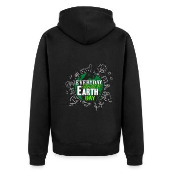 Earth Day Everyday Should Be Earth Day - Unisex Premium Organic Zip Hoodie - black - Back - Nico (187cm)