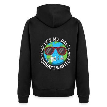 Earth Day Is My Day - Unisex Premium Organic Zip Hoodie - black - Back - Nico (187cm)