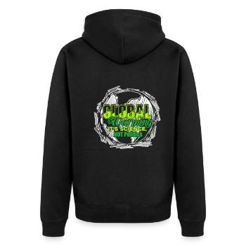 Earth Day Global Warming Is Science - Unisex Premium Organic Zip Hoodie - black - Back - Nico (187cm)