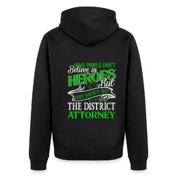 District Attorney Hero District Attorney - Unisex Premium Organic Zip Hoodie - black - Back - Nico (187cm)