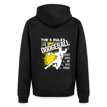 Dodgeball The 5 Rules Of Dodgeball - Unisex Premium Organic Zip Hoodie - black - Back - Nico (187cm)