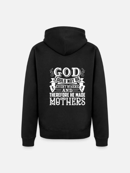 Mother's Day God Made Mothers - Unisex Premium Organic Zip Hoodie - black