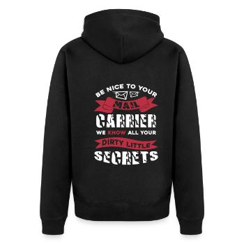 Mail Carrier Be Nice To Your Mail Carrier - Unisex Premium Organic Zip Hoodie - black - Back - Nico (187cm)