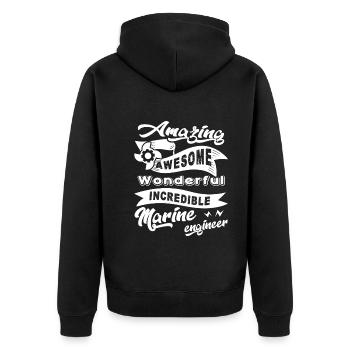 Marine Engineer Amazing Marine Engineer - Unisex Premium Organic Zip Hoodie - black - Back - Nico (187cm)
