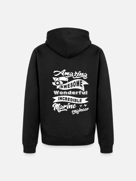 Marine Engineer Amazing Marine Engineer - Unisex Premium Organic Zip Hoodie - black