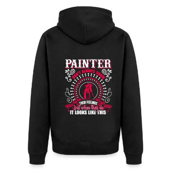 Painter Awesome Painter - Unisex Premium Organic Zip Hoodie - black - Back - Nico (187cm)