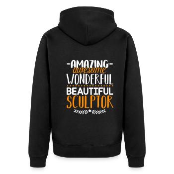 Sculptor Amazing Sculptor - Unisex Premium Organic Zip Hoodie - black - Back - Nico (187cm)