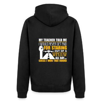 Air Traffic Controller I am A Air Traffic Control - Unisex Premium Organic Zip Hoodie - black - Back - Nico (187cm)