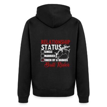 Bull Riding Taken By A Badass Bull Rider - Unisex Premium Organic Zip Hoodie - black - Back - Nico (187cm)