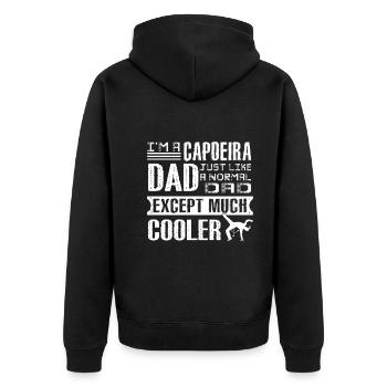 Cooler Capoeira Dad - Unisex Premium Organic Zip Hoodie - black - Back - Nico (187cm)