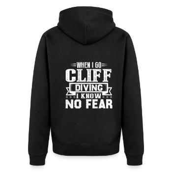 Cliff Diving When I Go Cliff Diving - Unisex Premium Organic Zip Hoodie - black - Back - Nico (187cm)