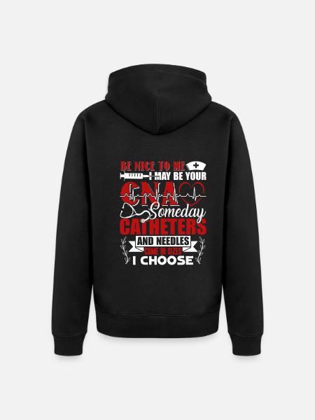 CNA Be Nice To CNA - Unisex Premium Organic Zip Hoodie - black