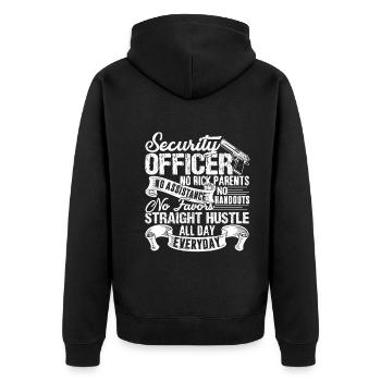 Security Officer Proud Security Officer - Unisex Premium Organic Zip Hoodie - black - Back - Nico (187cm)