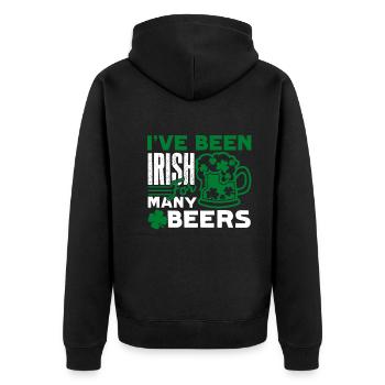 St Patrick's Day I Have Been Irish For Beers - Unisex Premium Organic Zip Hoodie - black - Back - Nico (187cm)