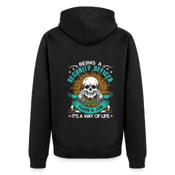 Security Officer Being A Security Officer - Unisex Premium Organic Zip Hoodie - black - Back - Nico (187cm)