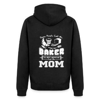 Baker Baker Mom - Unisex Premium Organic Zip Hoodie - black - Back - Nico (187cm)