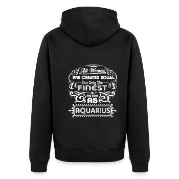 Aquarius Finest Women Born As Aquarius - Unisex Premium Organic Zip Hoodie - black - Back - Nico (187cm)