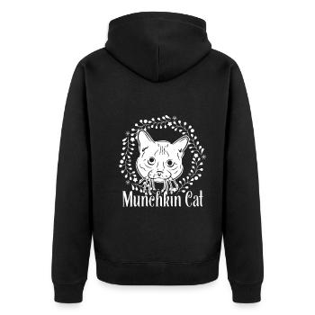 Munchkin cat Munchkin cat Vintage - Unisex Premium Organic Zip Hoodie - black - Back - Nico (187cm)