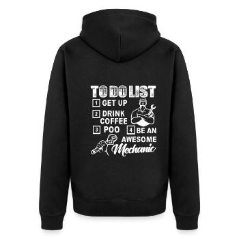 Mechanic Be An Awesome Mechanic - Unisex Premium Organic Zip Hoodie - black - Back - Nico (187cm)