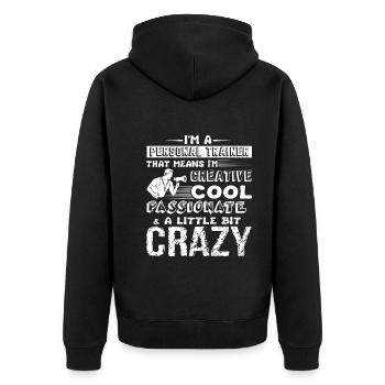 Personal Trainer Cool Personal Trainer - Unisex Premium Organic Zip Hoodie - black - Back - Nico (187cm)