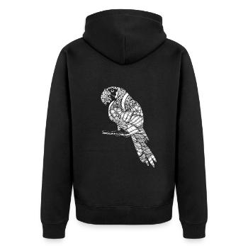 Parrot Parrot Floral Pattern - Unisex Premium Organic Zip Hoodie - black - Back - Nico (187cm)