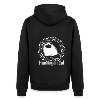 Himalayan cat Himalayan cat Vintage - Unisex Premium Organic Zip Hoodie - black - Back - Nico (187cm)