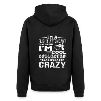 Flight Attendant Cool Flight Attendant - Unisex Premium Organic Zip Hoodie - black - Back - Nico (187cm)