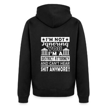 District Attorney I am A District Attorney - Unisex Premium Organic Zip Hoodie - black - Back - Nico (187cm)
