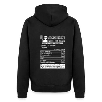 Agronomist Nutrition Facts - Unisex Premium Organic Zip Hoodie - black - Back - Nico (187cm)