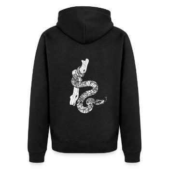 Boa Constrictor Floral Pattern - Unisex Premium Organic Zip Hoodie - black - Back - Nico (187cm)