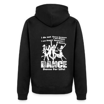 Dancer Dance For Life - Unisex Premium Organic Zip Hoodie - black - Back - Nico (187cm)