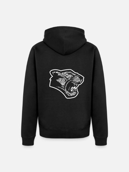 Cougar Cougar Floral Pattern - Unisex Premium Organic Zip Hoodie - black