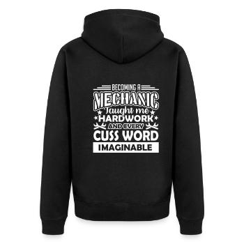 Mechanic Becoming A Mechanic - Unisex Premium Organic Zip Hoodie - black - Back - Nico (187cm)